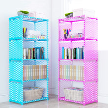 Load image into Gallery viewer, Simple Multi-Tier Bookshelf Creative Storage Shelf for Books Plants Sundries DIY Combination Cabinet Fabric Children Bookcase