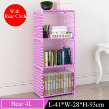 Load image into Gallery viewer, Simple Multi-Tier Bookshelf Creative Storage Shelf for Books Plants Sundries DIY Combination Cabinet Fabric Children Bookcase