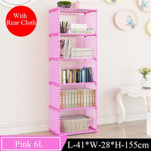 Load image into Gallery viewer, Simple Multi-Tier Bookshelf Creative Storage Shelf for Books Plants Sundries DIY Combination Cabinet Fabric Children Bookcase