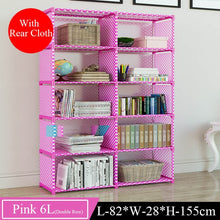 Load image into Gallery viewer, Simple Multi-Tier Bookshelf Creative Storage Shelf for Books Plants Sundries DIY Combination Cabinet Fabric Children Bookcase