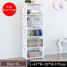 Load image into Gallery viewer, Simple Multi-Tier Bookshelf Creative Storage Shelf for Books Plants Sundries DIY Combination Cabinet Fabric Children Bookcase