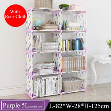 Load image into Gallery viewer, Simple Multi-Tier Bookshelf Creative Storage Shelf for Books Plants Sundries DIY Combination Cabinet Fabric Children Bookcase